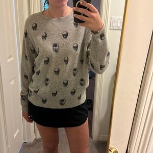 Skull Cashmere Crew Neck Sweater